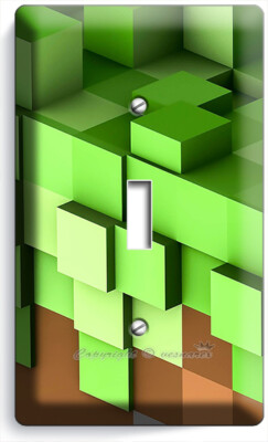 VIDEO GAME 3D PIXEL BLOCKS LIGHT SWITCH WALL PLATES OUTLET KIDS GAMER ROOM DECOR
