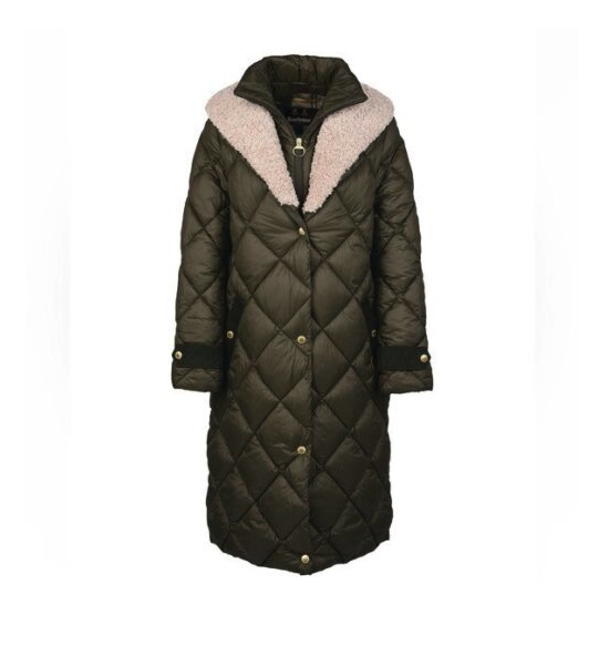 Pre-owned Barbour Tolsta Quilted Teddy-collar Coat In Sage Ancient Msrp$499 British Luxury