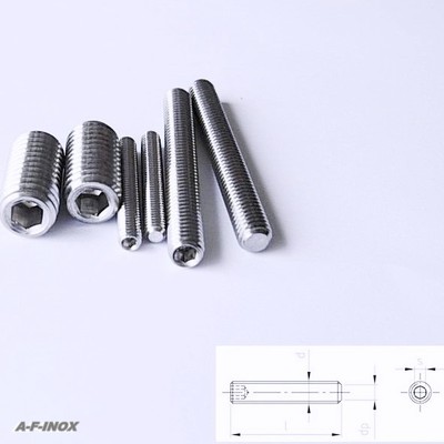 10x Gewindestifte DIN 913 Edelstahl VA ISK  M2 M3 M4 M5 M8 Madenschrauben INOX