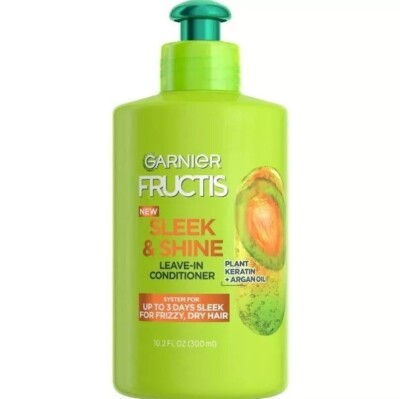 Garnier Fructis Sleek and Shine Leave in Conditioner with Argan Oil, 10.2 Fl Oz