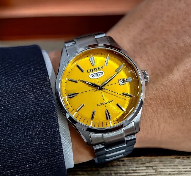 Pre-owned Citizen C7 Nh8391-51z Yellow Dial Analog Automatic Mechanical Men's Casual Watch