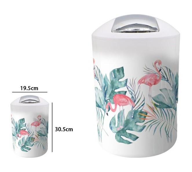 Pattumiera Cestino Secchio Rifiuti Gettacarte Accessorio Bagno Fenicotteri dfh