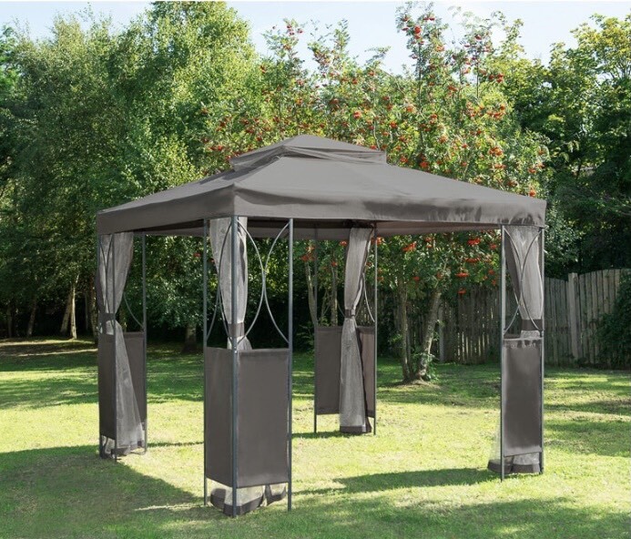 Luxury Steel Framed Gazebo 4 Side Mesh Walls Outdoor Garden Grey in St Albans, Hertfordshire