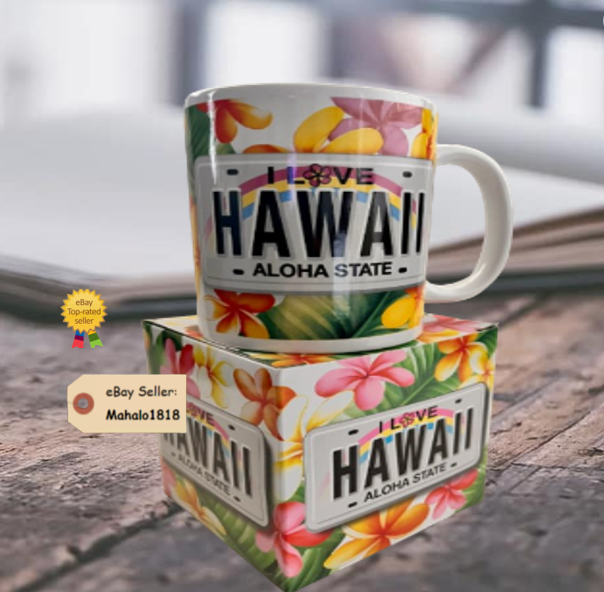 🌺 Starbucks Hawaii Mug Bundle Been There Collection Hawaii License Plate Mug