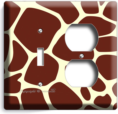 GIRAFFE SKIN PRINT PATTERN LIGHT SWITCH WALL PLATE OUTLET KIDS BEDROOM ART DECOR