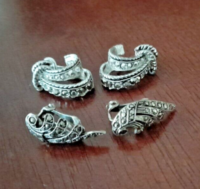 VINTAGE GOLDCREST BARCS MARCASITE CLIP ON EARRINGS