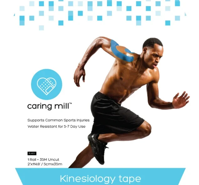 Caring Mill Kinesiology Tape Water Resistant for Sports Injuries Uncut