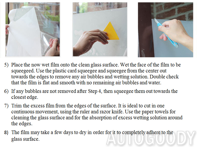 48"x120" Frosted Glass Film Static Cling Office Bathroom Window Tint 4ft x 10ft