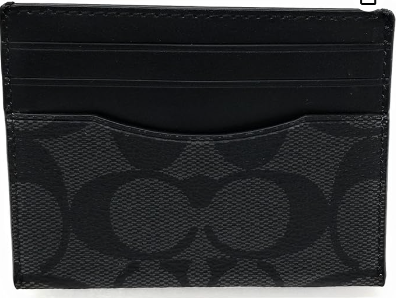 Pre-owned Coach Men's Boxed Card Case And Belt Gift Set In Colorblock Signature Canvas In Black