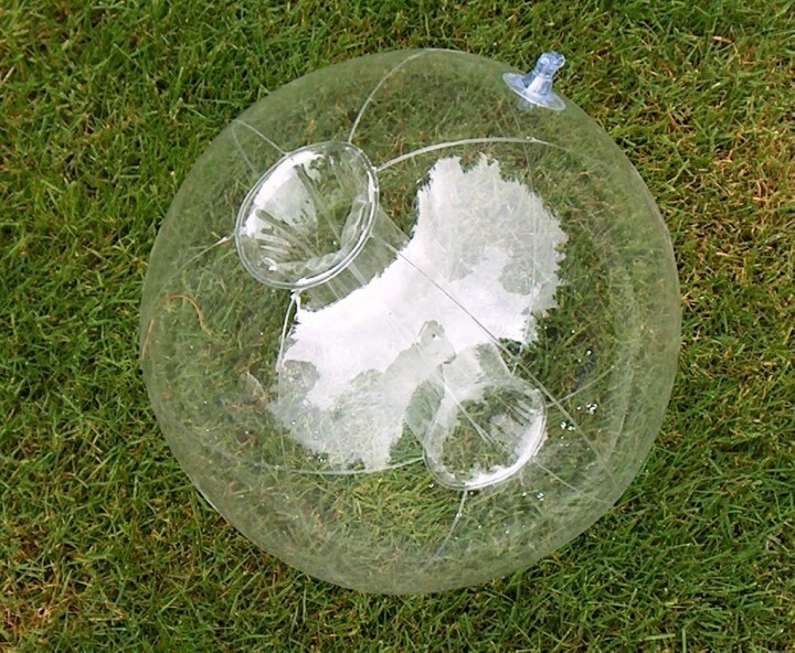 16" Crystal Clear GLOW STICK or SPRINKLER Beach Ball w/ CRYSTAL CLEAR Tube SPH