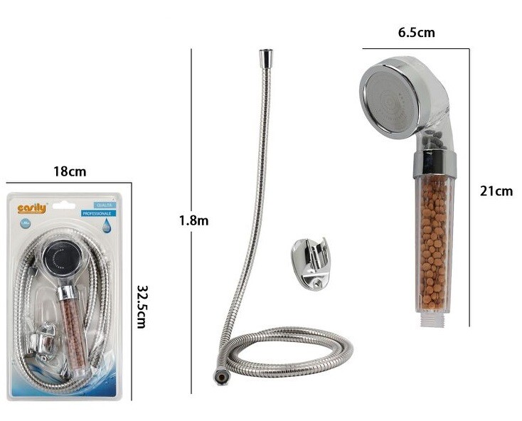 Kit Bagno Doccetta Doccino Soffione Doccia Con Laccio 1,8m e Staffa 59175 dfh