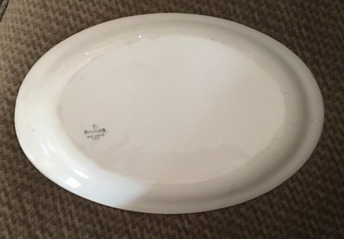 Vintage HTF Homer Laughlin Rose Floral Oval Serving Platter Gold 13”