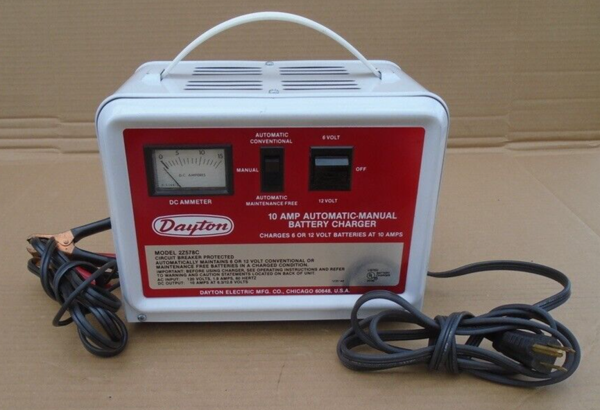 Dayton 10 Amp 6 or 12 Volt Battery Charger Model 2Z578B | eBay Dayton 10 Amp 6 or 12 Volt Battery Charger Model 2Z578B | eBay