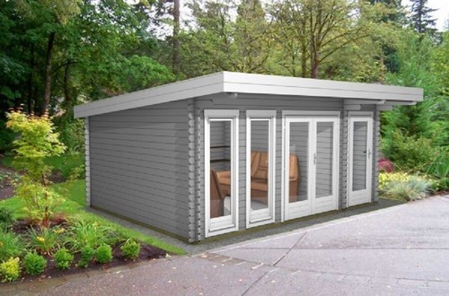 Gartenhaus Pultdach Aus Holz 5x4m Holzhaus 40mm Blockhaus