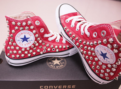 Pre-owned Converse Genuine  All-star With Studs Sneakers Sheos Red