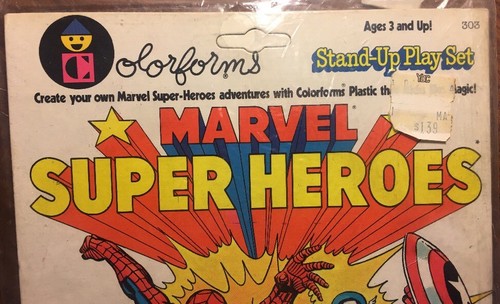 1979 MARVEL SUPER HEROES STAND-UP PLAY SET SPIDER-MAN/HULK/CAP AMER NEW UNPUNCH