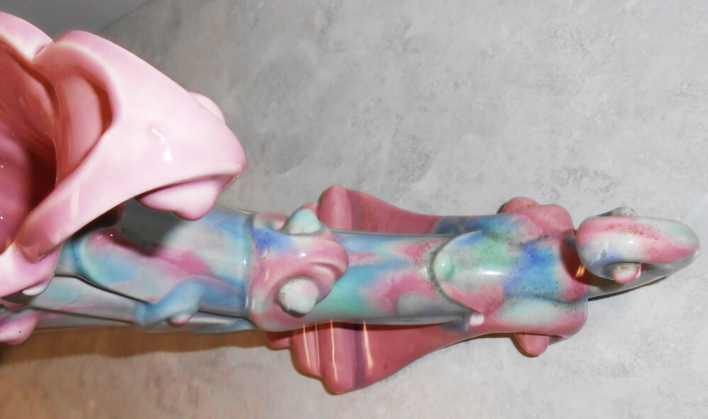 Vintage Royal Haeger Pottery Mauve Agate Glaze Cornucopia Wave Vase 228 USA