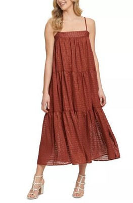 

Многоярусное платье макси с металлизированной нитью DKNY, цвет Arizona Ecru, размер, P0EBRFZY