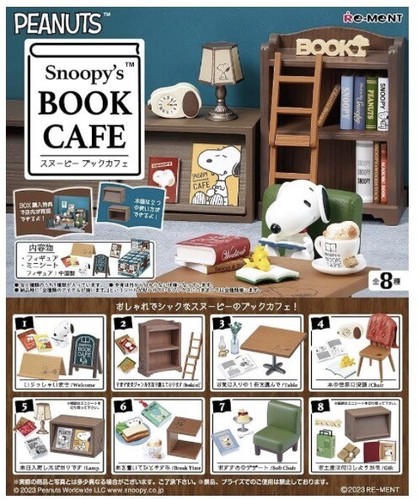 PEANUTS Snoopy's Book Cafe 8個セット コンプリート Snoopy RE-MENT Snoopy's BOOK CAFE 8pcs BOX Full Set | eBay