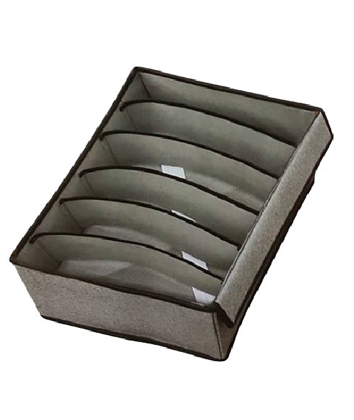 Porta Oggetti Tessuto Organizer Contenitore Biancheria 6 Posti 32x24x12cm dfh