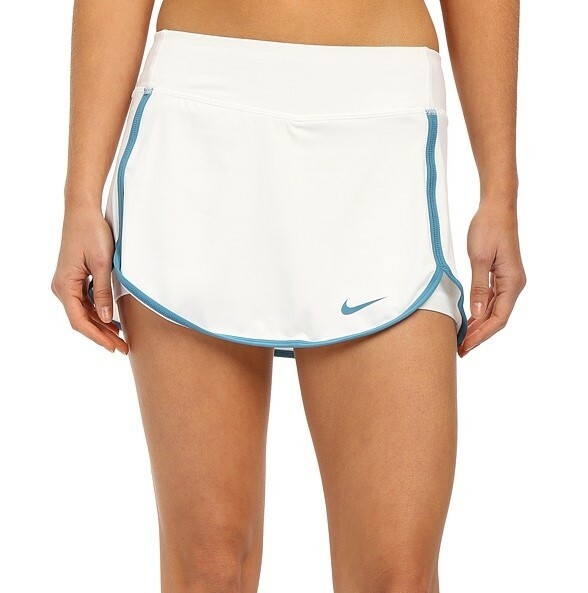 Nike 237586 Womens Straight Court Activewear Skirt White/Stratus Blue Size Large