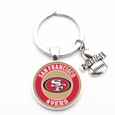San Francisco 49ers License Pendant I Love Football Charm Acrylic/Key Chain