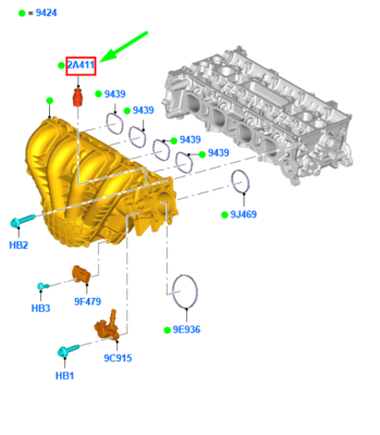 FORD MONDEO MK5 Cylinder Head Adaptor Connector 1303798 NEW  