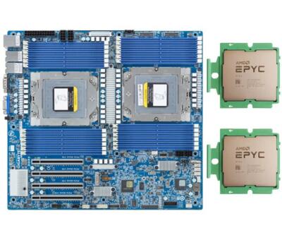 2 Set Gigabyte MZ73-LM0 (rev. 2.0）With 2x AMD EPYC Bergamo SP5 ZEN4 9754 CPU