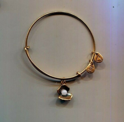 Alex & Ani clam with pearl charm bracelet