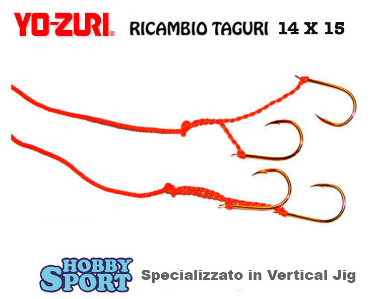 YO-ZURI RICAMBIO X TAGURI INCHIKU 14 X 15 CONF 2 ASSIST DOPPI ORIGINALI JAPAN