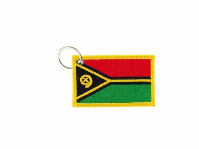 Keychain keyring embroidered embroidery patch double sided flag vanuatu