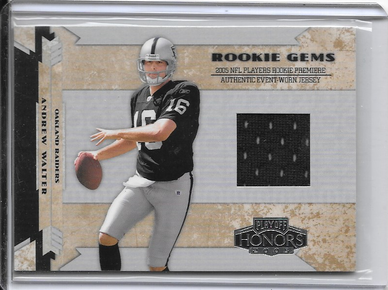 2005 Andrew Walter Rookie Jersey /750 Honors Football Card 203 Las Vegas Raiders. rookie card picture
