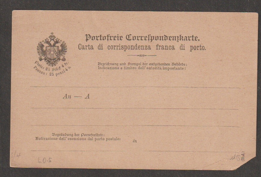 Italy Early unused Post card