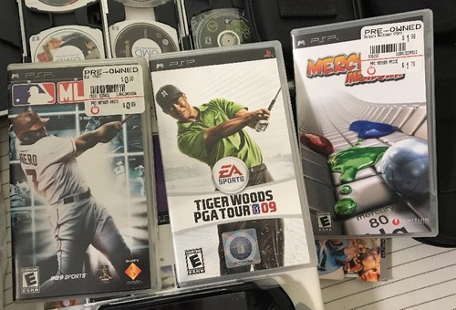 PSP Playstation system , Cases and 70+ UMD Games / Videos Lot