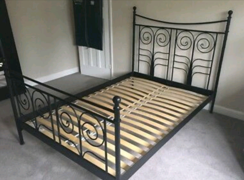 IKEA Metal black Iron Double Bed Frame | in Creswell ...