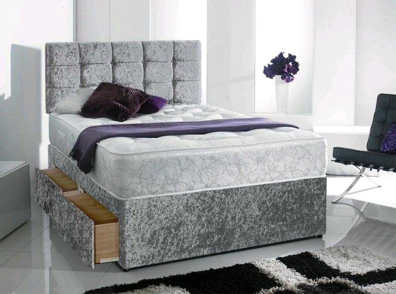 Crushed velvet bed small double | in Cheddleton, Staffordshire | Gumtree