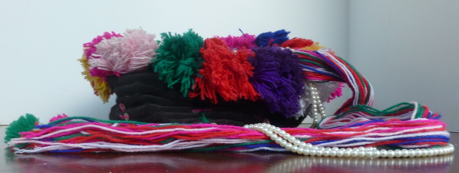 Palung-Burmese Traditional Hat worn by Married Women (with White Beads)