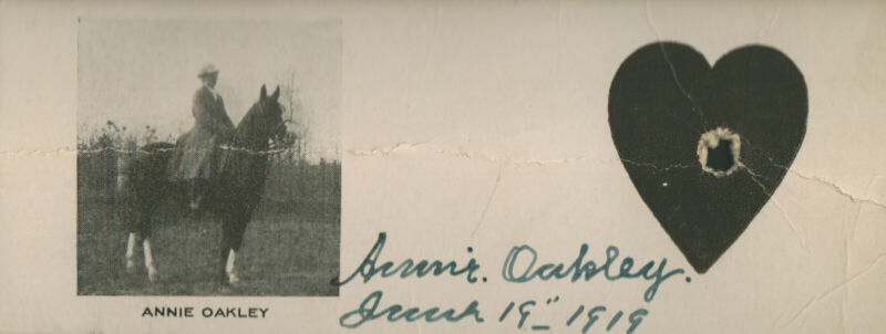 Annie "little Sure Shot" Oakley - Autographed Signed Photograph 06/19/1919