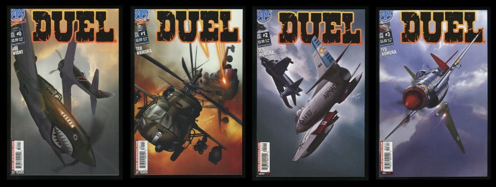 Duel Comic Set 0-1-2-3 Aerial Dogfights WW2 War Fighter Jets
