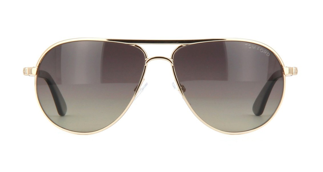 Pre-owned Tom Ford Marko Ft 0144 Rose Gold/grey Brown Shaded Polarized (28d) Sunglasses In Dark Grey Brown Shaded Polar