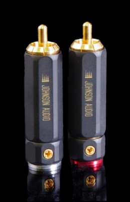 *LIMITED* Johnson Audio Pure GOLD  Solderless RCA Plug Audio/Video MATTE BLACK