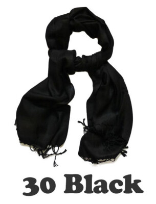 Women Pashmina Wool Feel Silky Classic Solid Wedding Shawl Scarf Stole Wrap 