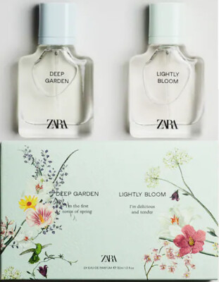 ZARA DEEP GARDEN + LIGHTLY BLOOM * 2 x 1.0 oz (30 ml) EDP Spray * NEW & SEALED