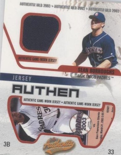 2003 Fleer Authentix - Sean Burroughs #JA-SB