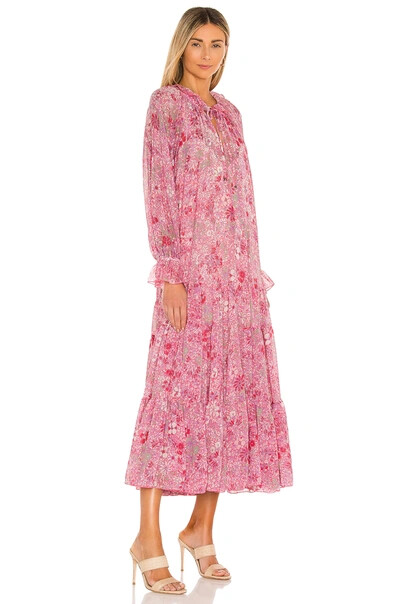FREE PEOPLE FREE PEOPLE FEELING GROOVY LONG SLEEVE MIDI DRESS IN PINK SIZE M RRP:158£