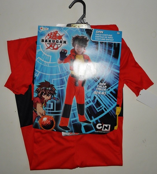 Bakugan Boys Halloween Costume DAN Battle Brawlers Anime Small 4-6 NEW