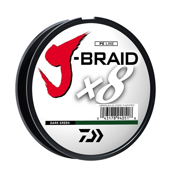 Daiwa J Braid x8 Braided Line 50lb 300M Filler Spool Dark Gr