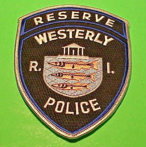 WESTERLY  RHODE ISLAND   RI   RESERVE  ( SILVER BORDER ) 5 1/4"   POLICE PATCH