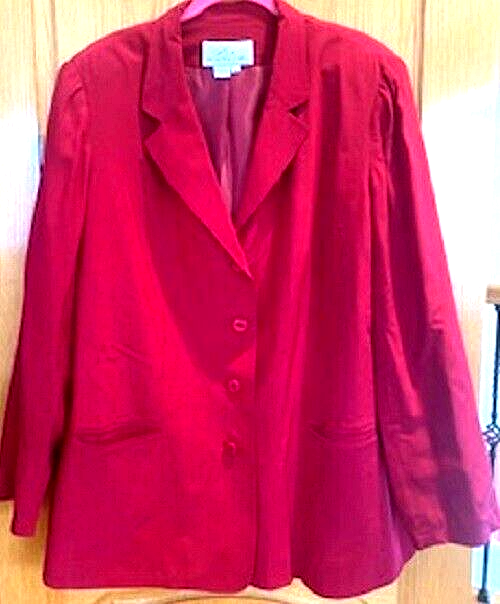 Women's Silk Boutique 100% Silk Red Jacket Blazer Sz: 18 | eBay
