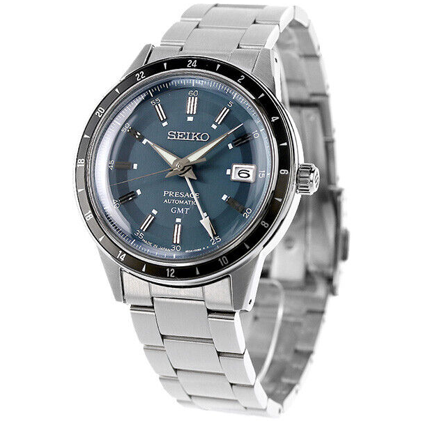 Pre-owned Seiko Presage Sary229 Gmt Automatic Vintage Style 60's Watch 40.8mm